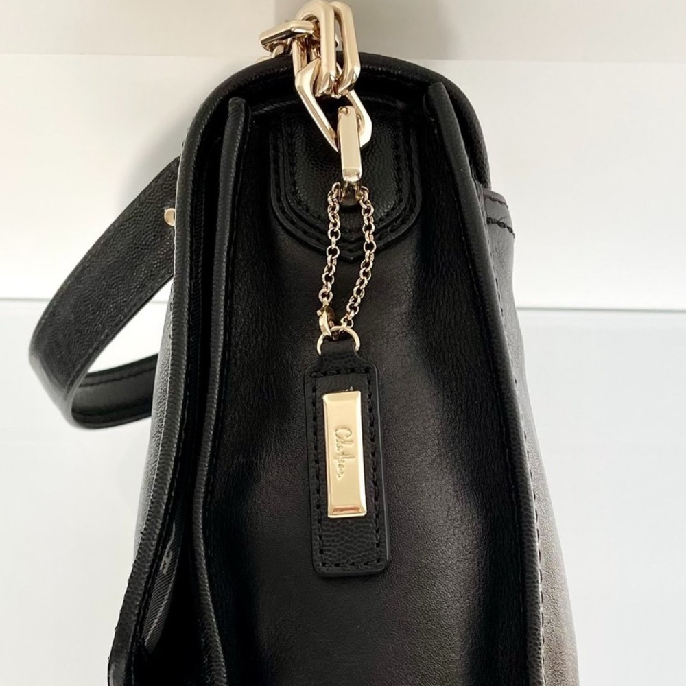Cole Haan - Black Leather and Gold-Tone
Hardware Handbag - Picture 4 of 13